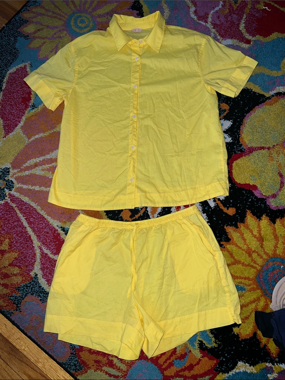 Eberjey Organic Cotton Pajama Set Women’s Medium Yellow